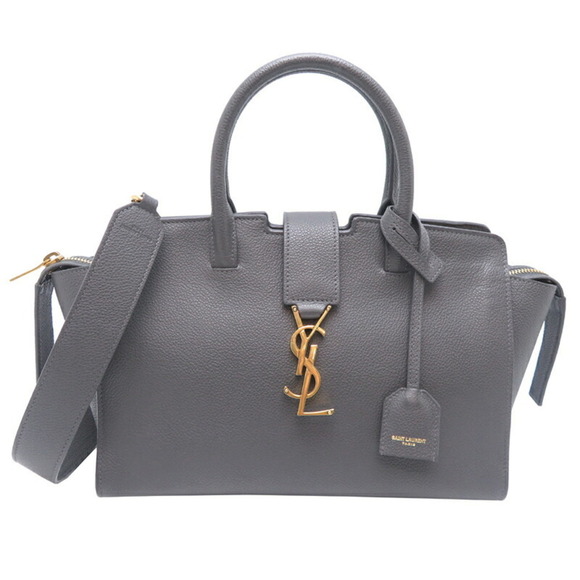 SAINT LAURENT Gray Leather Bag - Picture 1 of 9